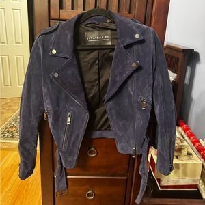 bagatelle Women's Blue Suede Jacket